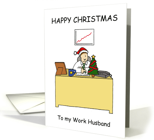 Happy Christmas Work Husband Cartoon Humor card (1482618)
