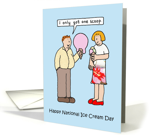 National Ice Cream Day July Cartoon Couple Humor card (1484282)