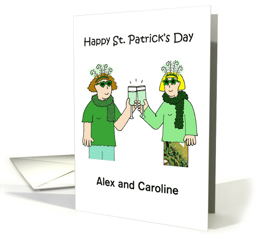 St. Patrick's Day Female Couple Humor to Customize Any Names card