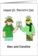 St. Patrick’s Day Female Couple Humor to Customize Any Names card