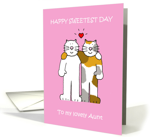 Happy Sweetest Day for Aunt Cute Cartoon Cats card (1488352)