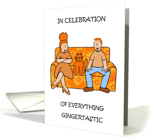 In Celebration of Ginger Hair National Red Hair Day Cartoon card