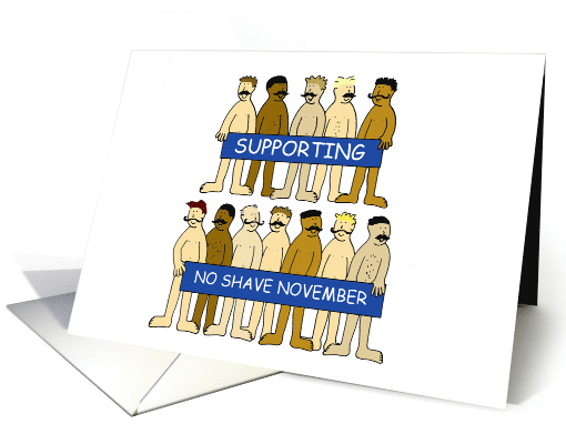 Supporting No Shave November Cartoon Men with Moustaches card
