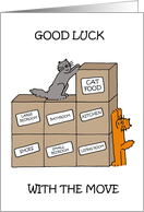 Good Luck with the Move to New Apartment Cartoon Cats card