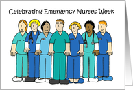 Celebrating Emergency Nurses Week October Cartoon Medics card