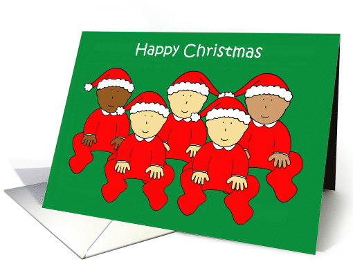 Happy Christmas Daycare Assistant Cute Cartoon Babies in... (1502994)