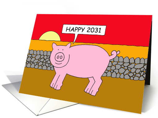 Chinese New Year of the Pig 2031 Talking Pig Cartoon card (1503088)