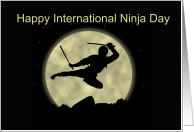 International Ninja Day December 5th NInja Silhouette at Night card