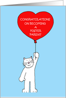 Congratulations on Becoming a Foster Parent Cartoon Cat card