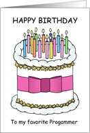 Happy Birthday Programmer, giant cake. card