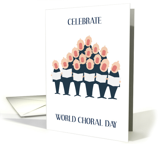 World Choral Day December Cartoon Choir Singing Illustration card