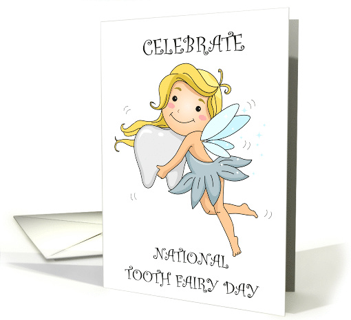 National Tooth Fairy Day February 28th Pretty Fairy with Tooth card