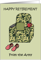 Happy Retirement from the Army Camouflage Armchair Humor card
