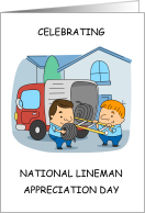 National Lineman Appreciation Day April 18th Lineman Cartoon card
