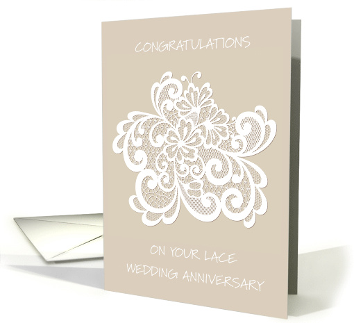 Lace Wedding Anniversary Congratulations 13 Years Romance card