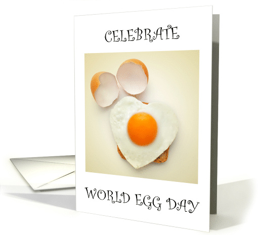 World Egg Day October Romantic Heart Shaped Egg on Toast card