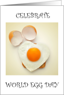 World Egg Day October Romantic Heart Shaped Egg on Toast card