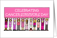 National Cancer Survivors Day June Cartoon Ladies in Pink card
