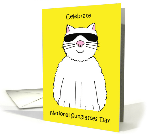 National Sunglasses Day June 27th Cartoon Cat in Shades card (1531370)