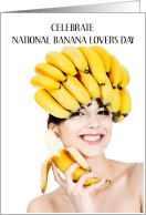 National Banana Lovers Day August 27th Bunch of Bananas Hat card