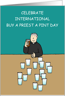 International Buy a Priest a Pint Day September 9th Cartoon card