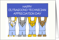 Ultrasound Technician Appreciation Day Cartoon Cats in Scrubs card