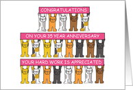 35 Year Work Anniversary Congratulations Cartoon Cats card