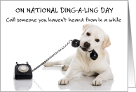 National Ding-a-Ling Day December 12th Puppy on the Telephone card