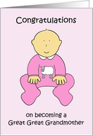 Great Great Grandmother Congratulations Baby Girl card