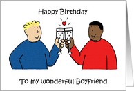 Happy Birthday to Gay Boyfriend Interracial Male Couple card