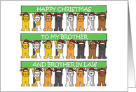 Happy Christmas Brother and Brother in Law Cartoon Cats card