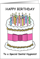 Happy Birthday to Dental Hygienist Cake and Candles, card