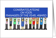 Congratulations on Manager of the Year Award, Cartoon Group of People. card