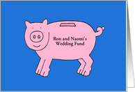 Money Gift Enclosed Wedding Fund Piggy Bank Personalize Any Names card