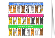 National Sibling Day April 10th Cartoon Cats to Personalize Any Name card