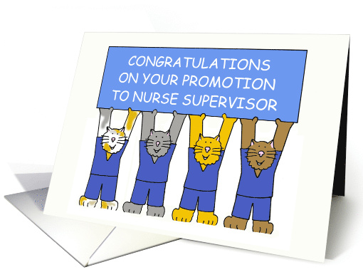 Congratulations on Promotion to Nurse Supervisor, Cartoon Cats. card