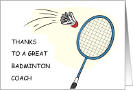 Thanks to Badminton Coach Shuttlecock and Racket card