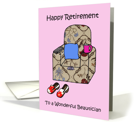 Happy Retirement to Beautician Cartoon Armchair card (1579950)