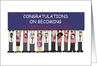 American Citizenship Congratulations Cartoon Group of People card