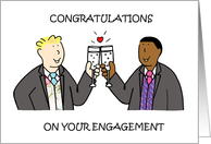 Congratulations Gay Multi Racial Male Couple on Engagement card