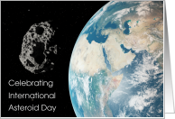 International Asteroid Day June 30th Earth and Asteroid card