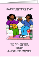Happy Sister’s Day African American Ladies Cartoon card