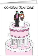 Covid 19 Wedding Congratulations African American Couple Cartoon card