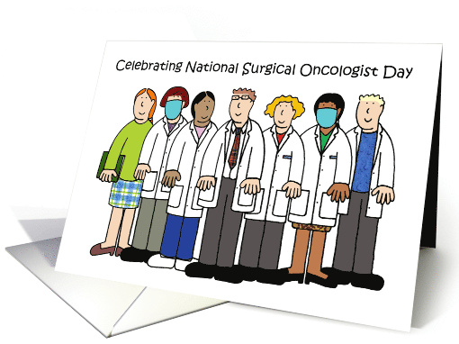 National Surgical Oncologist Day Cartoon Group of Medics card