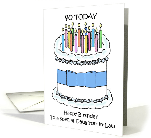 Happy 40th Birthday to Daughter in Law Cartoon Cake and... (1651144)