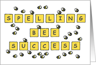 Spelling Bee Success Cute Cartoon Bees Congratulations Winner card