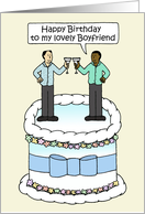 Happy Birthday to Gay Boyfriend Interracial Male Couple card