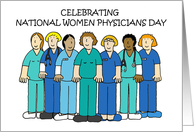 National Women Physicians Day February 3rd Cartoon Group of Medics card
