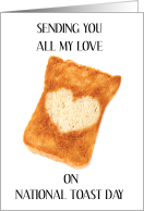 National Toast Day February Toast with Heart Shape card