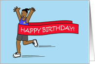 Happy Birthday to African American Female Runner card